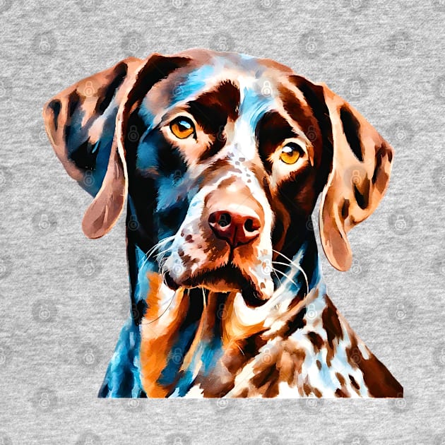 Soulful Impressionist German Shorthaired Pointer by Doodle and Things